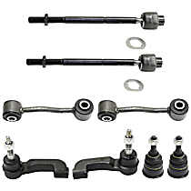 8-Piece Kit Front, Driver and Passenger Side, Inner and Outer Tie Rod End,  Includes (2) Ball Joint, (2) Sway Bar Link and (4) Tie Rod End