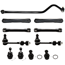 11-Piece Kit Suspension Kit,  Includes (4) Ball Joint, (4) Control Arm, (2) Sway Bar Link, and (1) Track Bar