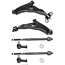 6-Piece Kit Front, Driver and Passenger Side Control Arm Kit, FWD, includes (2) Control Arm and (4) Tie Rod End