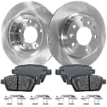 Rear Brake Disc and Pad Kit, Plain Surface, 5 Lugs, Ceramic, Cast Iron, Pro-Line Series