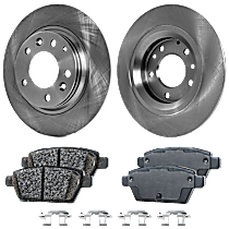 Rear Brake Disc and Pad Kit, Plain Surface, 5 Lugs, Ceramic, Cast Iron, Pro-Line Series