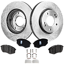 Front Brake Disc and Pad Kit, Plain Surface 5 Lugs 279.91 mm Organic FWD Pro-Line Series