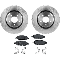 4-Piece Kit Front Brake Disc and Pad Kit, Plain Surface, 5 Lugs, Ceramic, S, 3.5L 6Cyl, Pro-Line Series  Includes (2) Brake Disc and (1) Brake Pad Set