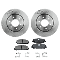 4-Piece Kit Front Brake Disc and Pad Kit, Plain Surface, 6 Lugs, 13.78 in., Ceramic, Pro-Line Series , includes (2) Brake Disc and (1) Brake Pad Set