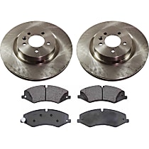 Front Brake Disc and Pad Kit, Plain Surface, 5 Lugs, Organic, Cast Iron, Pro-Line Series