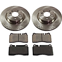 Front Brake Disc and Pad Kit, Plain Surface, 5 Lugs, Organic, Cast Iron, Pro-Line Series