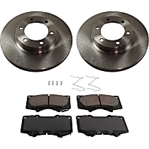 Front Brake Disc and Pad Kit, Plain Surface, 6 Lugs, 13.31 in., Ceramic, Pro-Line Series