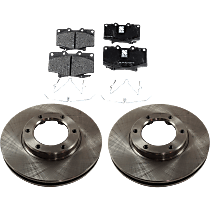 Front Brake Disc and Pad Kit, Plain Surface, 6 Lugs, Ceramic, Cast Iron, Pro-Line Series