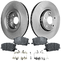 4-Piece Kit Front Brake Disc and Pad Kit, Plain Surface, 5 Lugs, 268.99 mm, Ceramic, Base, 3.3L 6Cyl, Pro-Line Series  Includes (2) Brake Disc and (1) Brake Pad Set