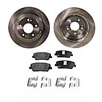 4-Piece Kit Rear Brake Disc and Pad Kit, Plain Surface, 5 Lugs, Ceramic, EX, 2.0L 4Cyl, Pro-Line Series  Includes (2) Brake Disc and (1) Brake Pad Set