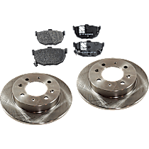 4-Piece Kit Rear Brake Disc and Pad Kit, Plain Surface, 4 Lugs, 257.81 mm, Ceramic, LX, 2.0L 4Cyl, Pro-Line Series  Includes (2) Brake Disc and (1) Brake Pad Set