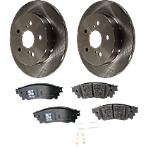 4-Piece Kit Rear Brake Disc and Pad Kit, Plain Surface, 2.0L 4Cyl, Pro-Line Series  Includes (2) Brake Disc and (1) Brake Pad Set