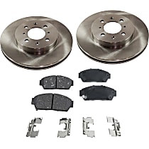 Front Brake Disc and Pad Kit, Plain Surface, 4 Lugs, Ceramic, Cast Iron, Pro-Line Series