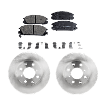 Front Brake Disc and Pad Kit, Plain Surface, 4 Lugs, Ceramic, Pro-Line Series