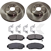 Front Brake Disc and Pad Kit, Plain Surface, 5 Lugs, Ceramic, Pro-Line Series