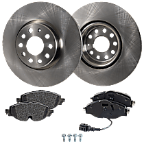 4-Piece Kit Front Brake Disc and Pad Kit, Plain Surface, 5 Lugs, 311.91 mm, Organic, 312mm  Disc, 1.8L 4Cyl, Pro-Line Series  Includes (2) Brake Disc and (1) Brake Pad Set