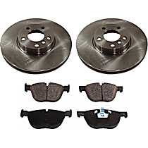 4-Piece Kit Front Brake Disc and Pad Kit, Plain Surface, 5 Lugs, 331.98 mm, Organic, F1 Body, 3.0L 6Cyl, Pro-Line Series  Includes (2) Brake Disc and (1) Brake Pad Set