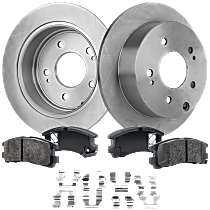 Rear Brake Disc and Pad Kit, Plain Surface, 5 Lugs, 347.98 mm, Ceramic, Pro-Line Series