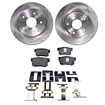 Rear Brake Disc and Pad Kit, Plain Surface, 5 Lugs, Ceramic, Cast Iron, Pro-Line Series