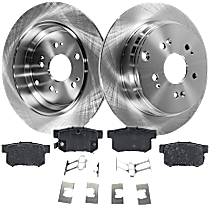 4-Piece Kit Rear Brake Disc and Pad Kit, Plain Surface, 5 Lugs, 304.55 mm, Ceramic, With Japan Brake Industrial Brake System, Base, 2.3L 4Cyl, Pro-Line Series  Includes (2) Brake Disc and (1) Brake Pad Set