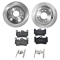Rear Brake Disc and Pad Kit, Plain Surface, 5 Lugs, Organic, Cast Iron, Pro-Line Series