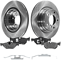 Rear Brake Disc and Pad Kit, Plain Surface, 5 Lugs, Semi-Metallic, Cast Iron, Pro-Line Series