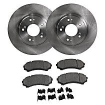 Front Brake Disc and Pad Kit, Plain Surface, 5 Lugs, Ceramic, Cast Iron, Pro-Line Series