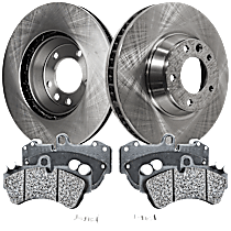 4-Piece Kit Front Brake Disc and Pad Kit, Plain Surface, 5 Lugs, 350.01 mm, Organic, 3.6L 6Cyl, Pro-Line Series  Includes (2) Brake Disc and (1) Brake Pad Set