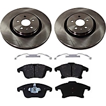 Front Brake Disc and Pad Kit, Plain Surface, 5 Lugs, Ceramic, Cast Iron, Pro-Line Series