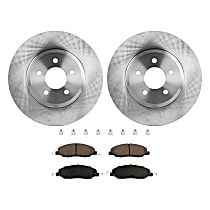 Front Brake Disc and Pad Kit, Plain Surface, 5 Lugs, Ceramic, Cast Iron, Pro-Line Series