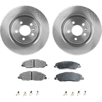 Front Brake Disc and Pad Kit, Plain Surface, 5 Lugs, Ceramic, Cast Iron, Pro-Line Series