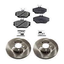 Front Brake Disc and Pad Kit, Plain Surface, 5 Lugs, Ceramic, Cast Iron, Pro-Line Series