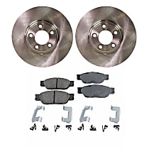 Front Brake Disc and Pad Kit, Plain Surface, 5 Lugs, Organic, Cast Iron, Pro-Line Series