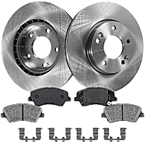 4-Piece Kit Front Brake Disc and Pad Kit, Plain Surface, 5 Lugs, 279.91 mm, Ceramic, 1.8L 4Cyl, Pro-Line Series  Includes (2) Brake Disc and (1) Brake Pad Set