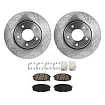 4-Piece Kit Front Brake Disc and Pad Kit, Plain Surface, 5 Lugs, 279.91 mm, Ceramic, 2.0L 4Cyl, Pro-Line Series  Includes (2) Brake Disc and (1) Brake Pad Set