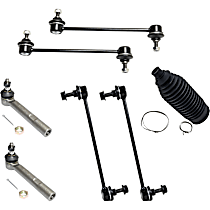 7-Piece Kit Driver and Passenger Side Suspension Kit, Includes (1) Steering Rack Boot, (4) Sway Bar Link, and (2) Tie Rod End
