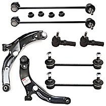 8-Piece Kit Front and Rear, Driver and Passenger Side Suspension Kit, Includes (2) Control Arm, (4) Sway Bar Link, and (2) Tie Rod End