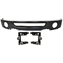 Front Bumper, Paintable, With spoiler provision, With holes for air and fog light, includes Bumper Brackets