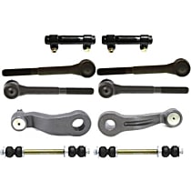 10-Piece Kit Idler Arm, Front, Non-Greasable, includes Pitman Arm, Sway Bar Links, Tie Rod Adjusting Sleeves, and Tie Rod Ends