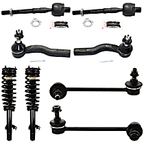 8-Piece Kit Suspension with Loaded Struts, Sway Bar Links, and Tie Rod Ends