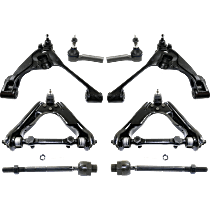 8-Piece Kit Front, Driver and Passenger Side, Upper and Lower Control Arm Kit, Includes (4) Control Arm and (4) Tie Rod End