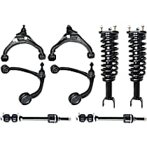 8-Piece Kit Front, Driver and Passenger Side, Upper and Lower Control Arms with Loaded Struts, and Sway Bar Links, All Wheel Drive/Four Wheel Drive