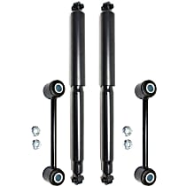 4-Piece Kit Rear, Driver and Passenger Side Suspension with Shock Absorbers and Sway Bar Links, Rear Wheel Drive