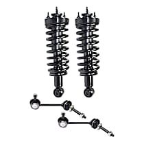 4-Piece Kit Front, Driver and Passenger Side Suspension Includes Loaded Struts and Sway Bar Links, Sedan