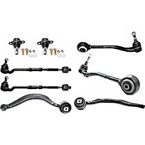 8-Piece Kit Front, Driver and Passenger Side, Lower, Frontward and Rearward Control Arm Kit, Includes (2) Ball Joint, (4) Control Arm, and (2) Tie Rod Assembly