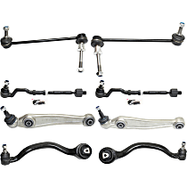 Front, Driver and Passenger Side, Lower, Frontward and Rearward Control Arm Kit, All Wheel Drive, With Active Sway Bar, includes Sway Bar Links and Tie Rod Assembly