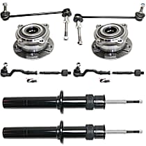 10-Piece Kit Front, Driver and Passenger Side Suspension with Strut, Sway Bar Link, Tie Rod Assembly, and Wheel Hub