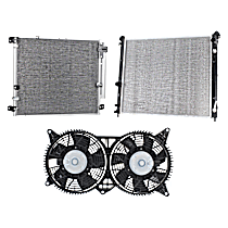 3-Piece Kit A/C Condenser, 8 Cyl 4.6L, includes (1) A/C Condenser, (1) Cooling Fan Assembly, and (1) Radiator