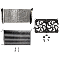 3-Piece Kit A/C Condenser, 5.3L 8Cyl,  Includes (1) A/C Condenser, (1) Cooling Fan Assembly, and (1) Radiator