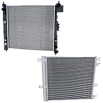 2-Piece Kit A/C Condenser, 6 Cyl 3.6L, includes (1) A/C Condenser and (1) Radiator